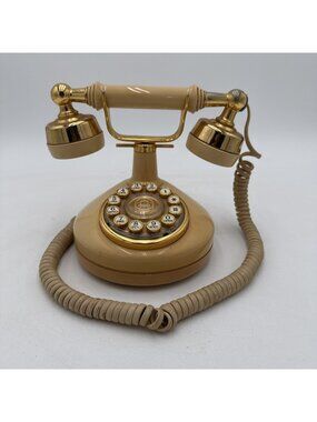 Vintage Western Electric Victorian French Style Rotary Telephone Gold Guilded